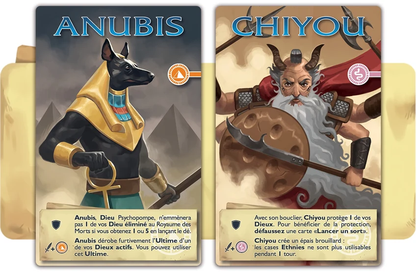 Cartes dieux Anubis et Chi You