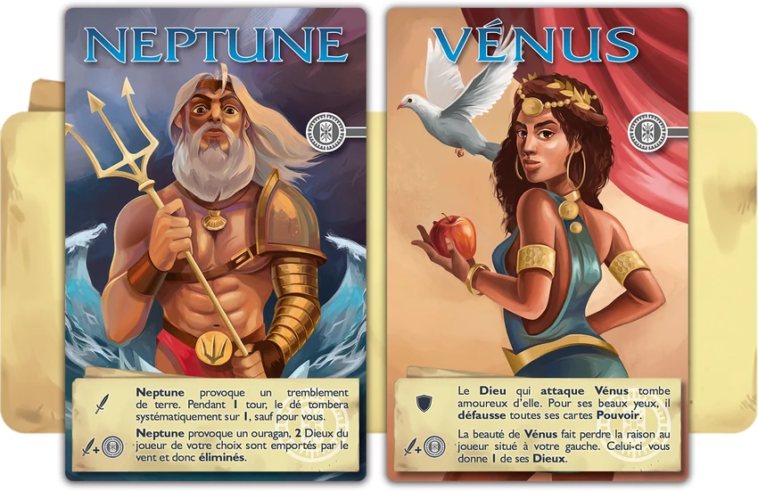 Cartes dieux Neptune et Vénus